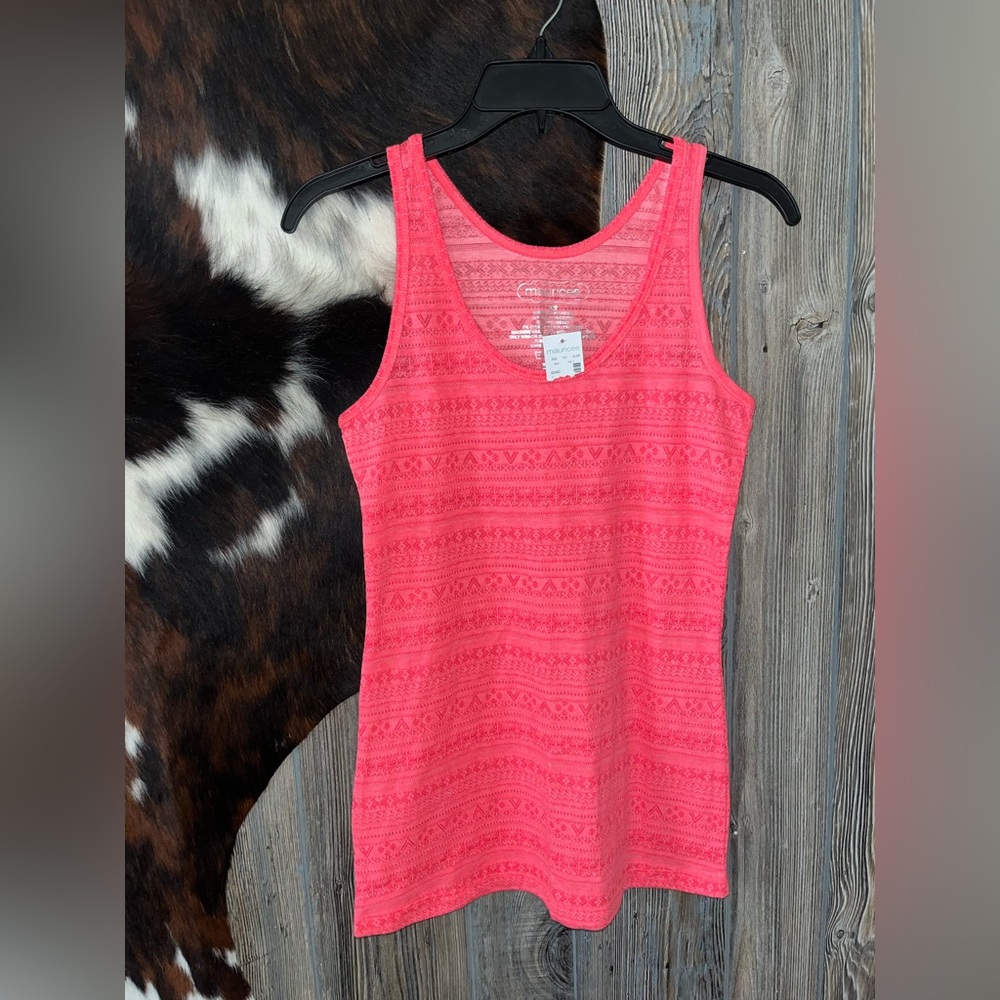 Maurices hot pink Aztec printed tank top NWT